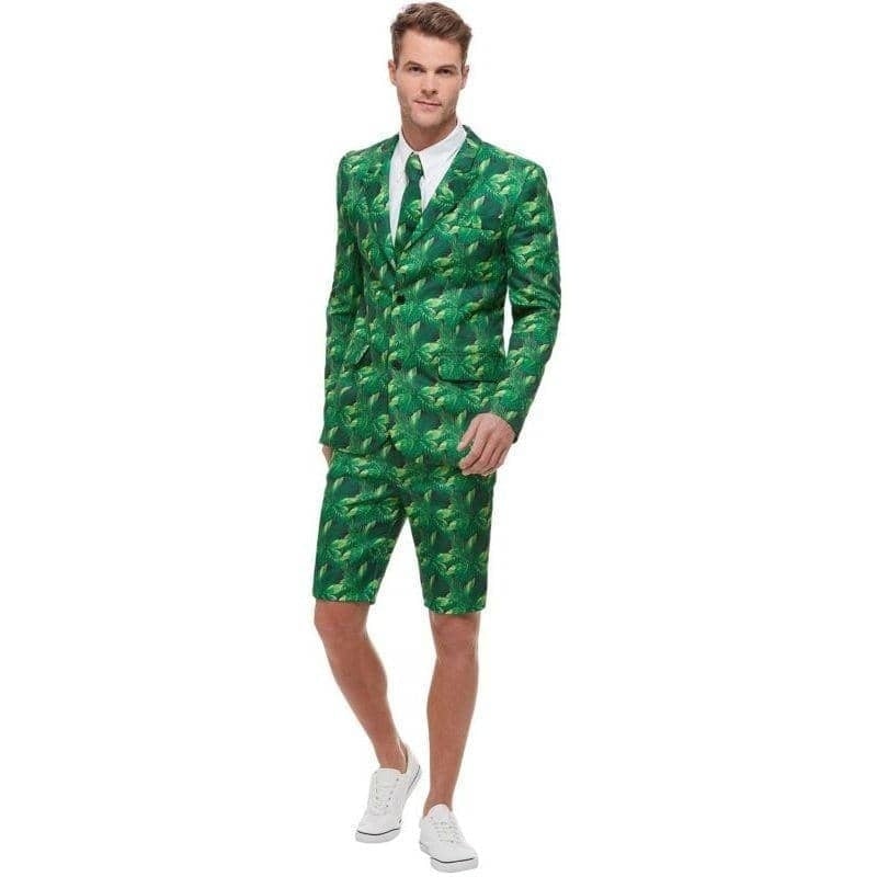 Costumes Australia Tropical Palm Tree Suit Adult Green Jacket Shorts Tie_1