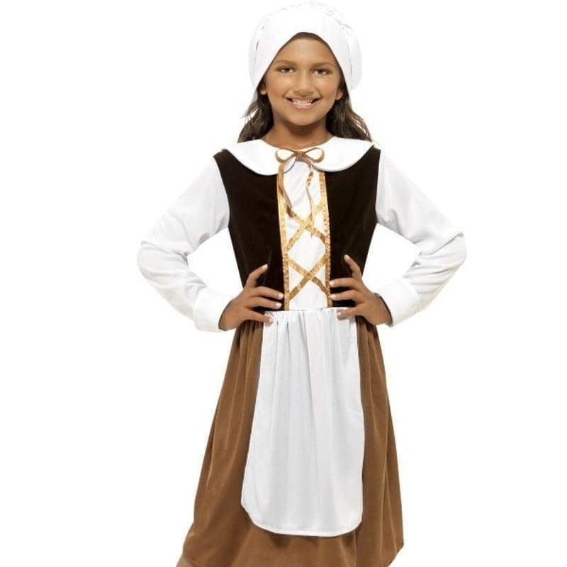 Costumes Australia Tudor Girl Costume Kids Brown_1