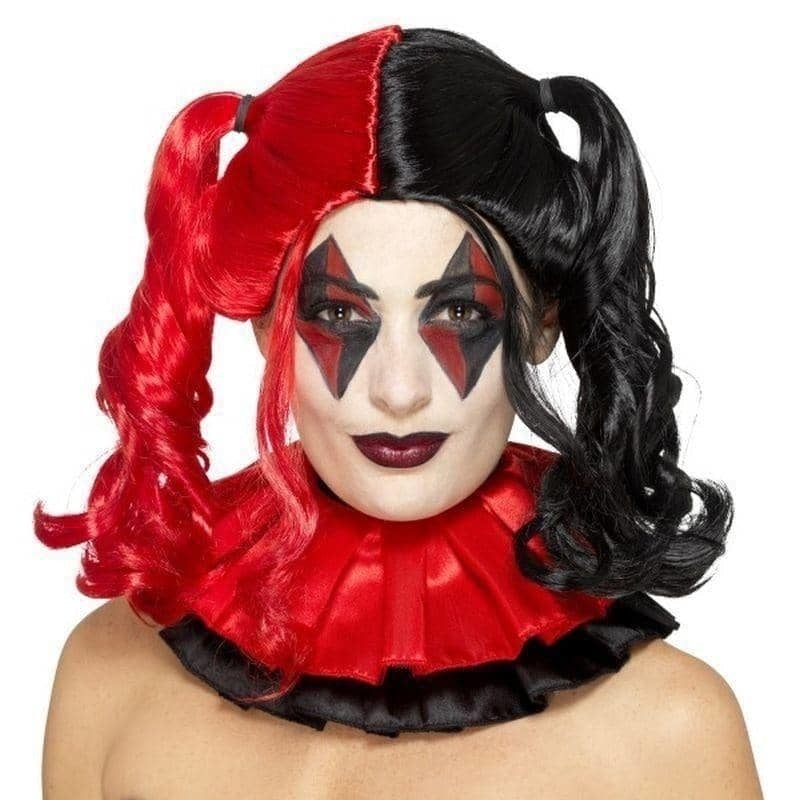 Costumes Australia Twisted Harlequin Wig Adult Black Red_1