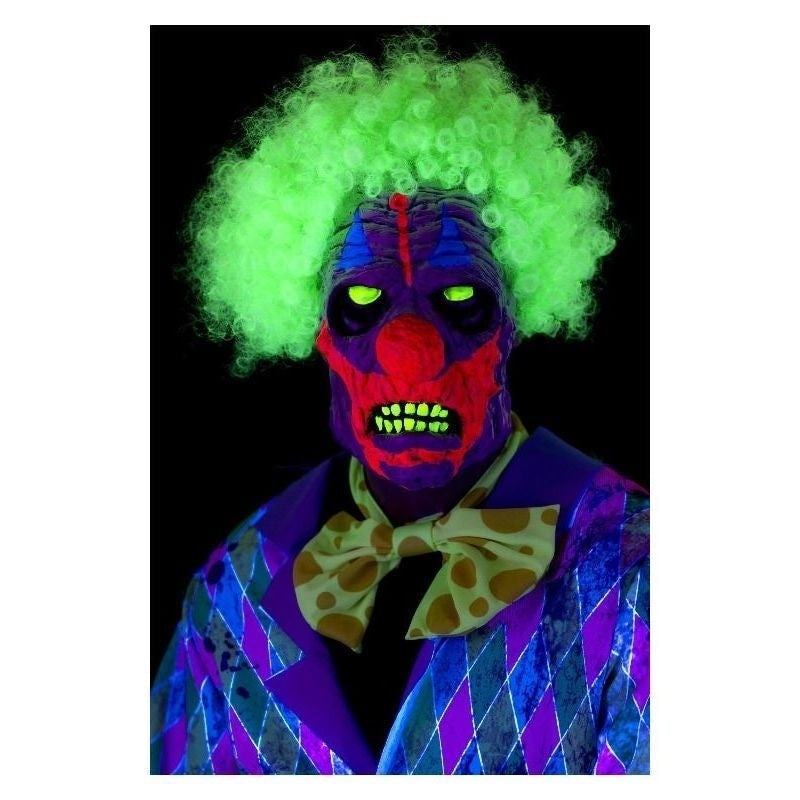 Costumes Australia Size Chart UV Black Light Clown Mask Adult White Green