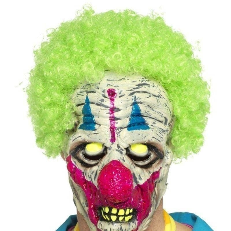 Costumes Australia UV Black Light Clown Mask Adult White Green_1