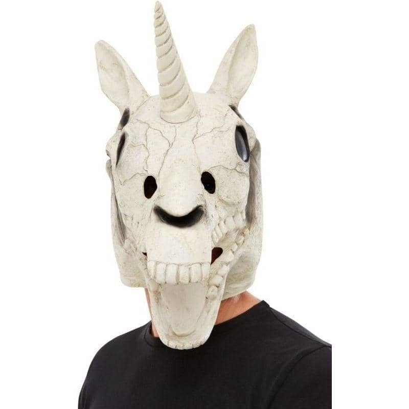 Costumes Australia Unicorn Skull Latex Mask White Adult_1