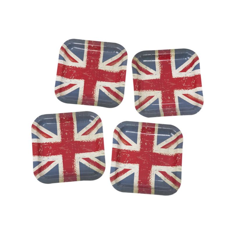 Costumes Australia Union Jack Vintage Print Paper Plates Adult White_1