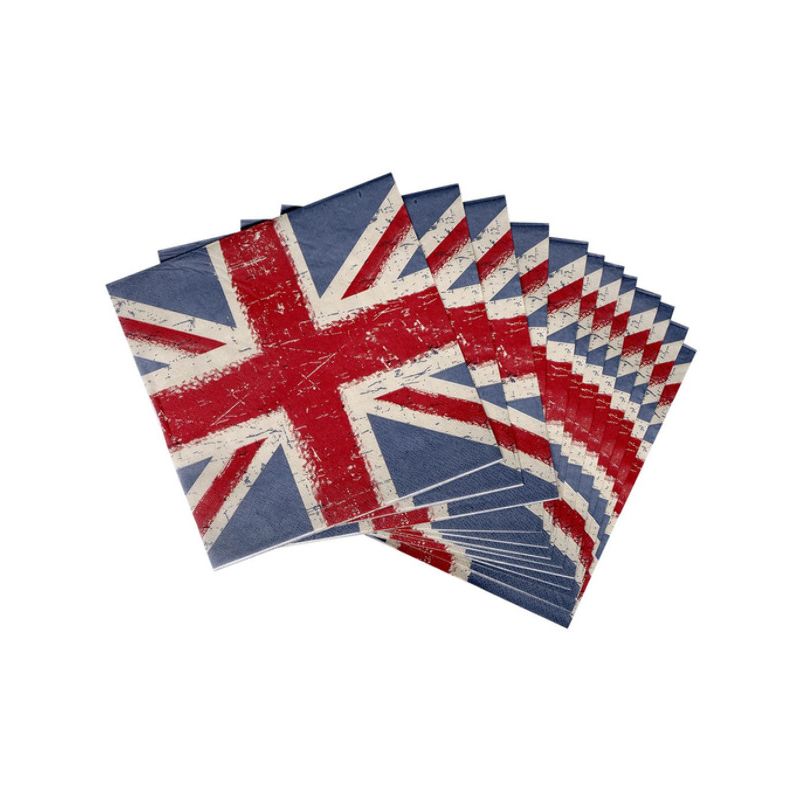 Costumes Australia Union Jack Vintage Style Print Paper Napkins Adult White_1