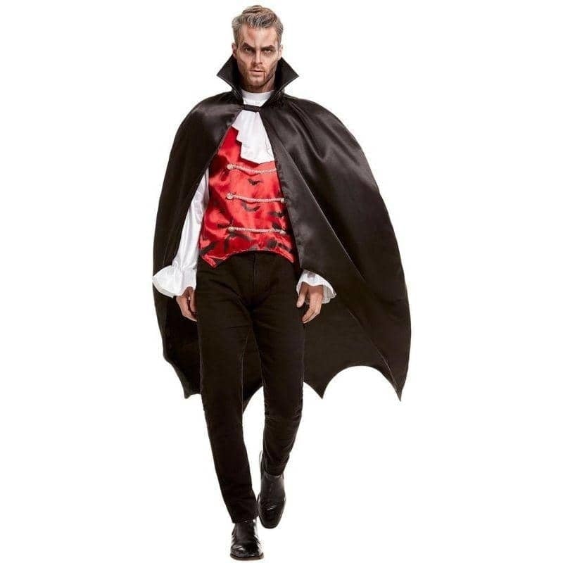 Costumes Australia Vampire Bat Cape Adult Black Stiff Collar_1