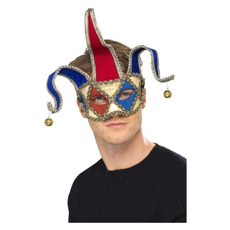 Costumes Australia Size Chart Venetian Musical Jester Eyemask Adult Red Blue