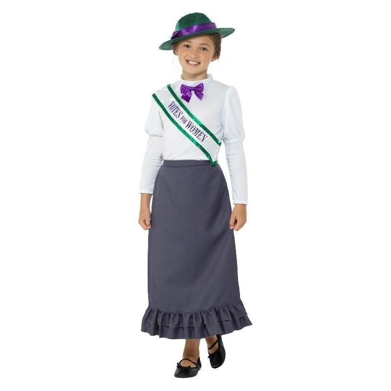 Costumes Australia Victorian Suffragette Costume Kids Grey_2