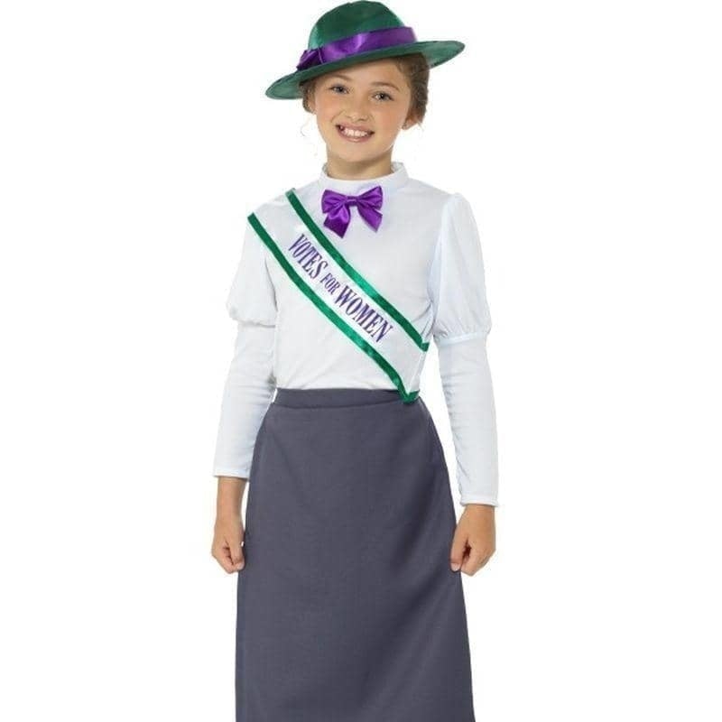 Costumes Australia Victorian Suffragette Costume Kids Grey_1