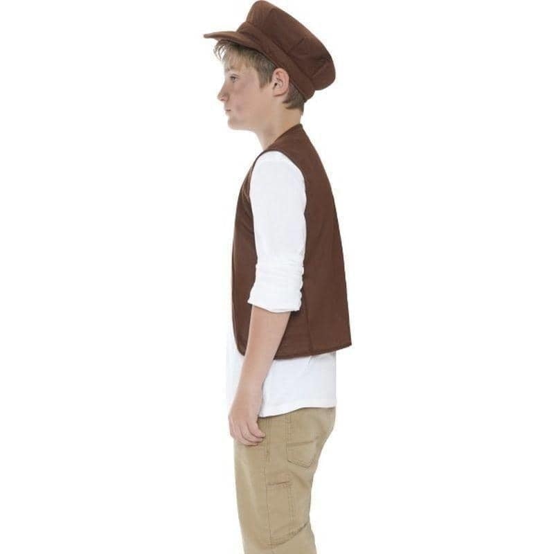 Costumes Australia Victorian Urchin Set Kids Brown Wasitcoat Cap_4