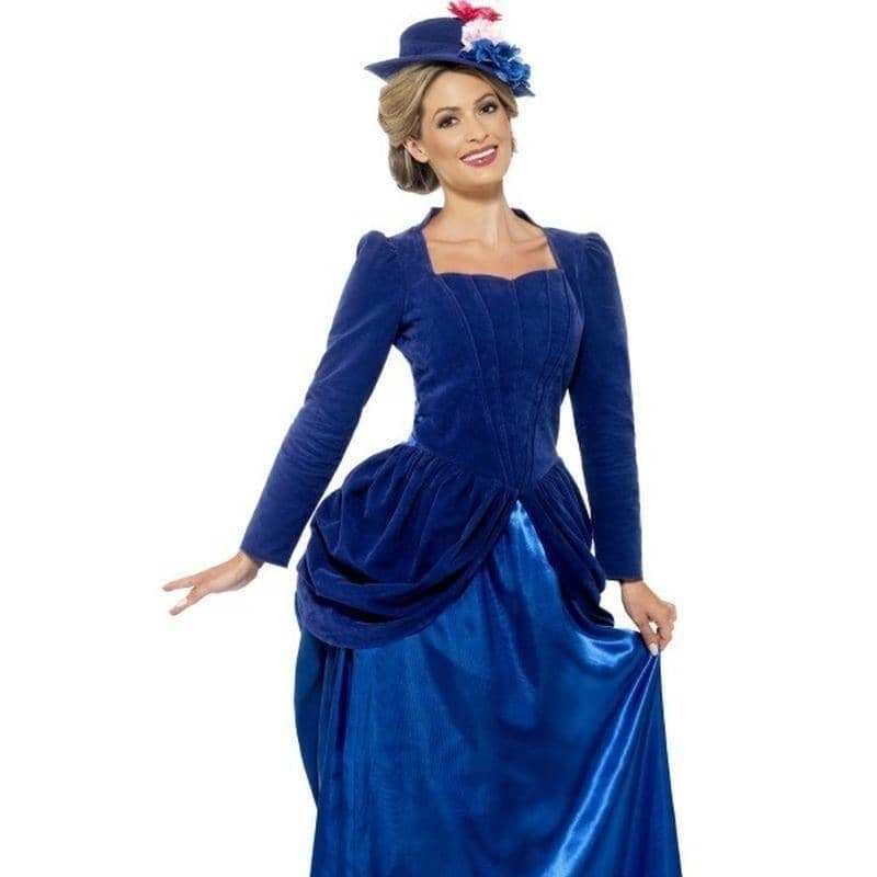 Costumes Australia Victorian Vixen Deluxe Costume Adult Blue Dress Top And Hat_1