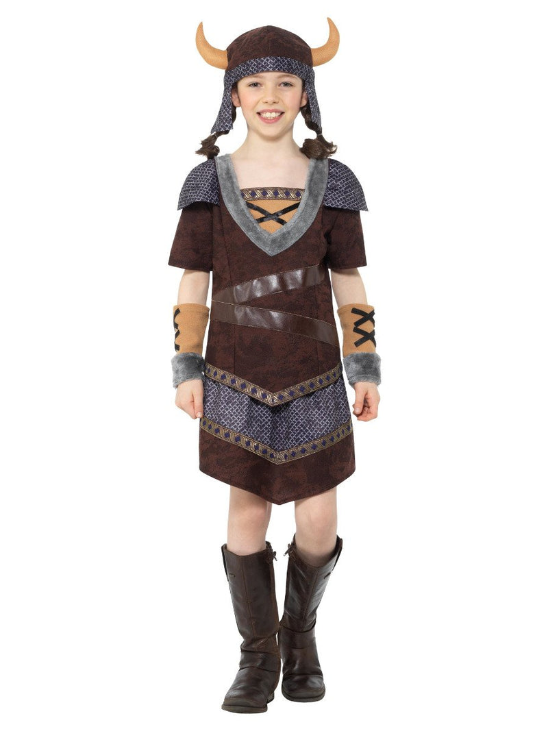 Costumes Australia Viking Girl Costume Brown Child Warrior_4