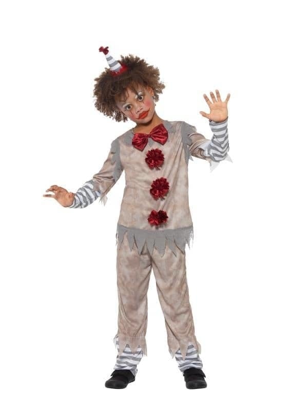 Costumes Australia Vintage Clown Boy Costume Child Grey Red_1