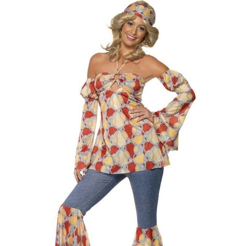 Costumes Australia Vintage Hippy 1970s Costume Adult Multi Coloured_3