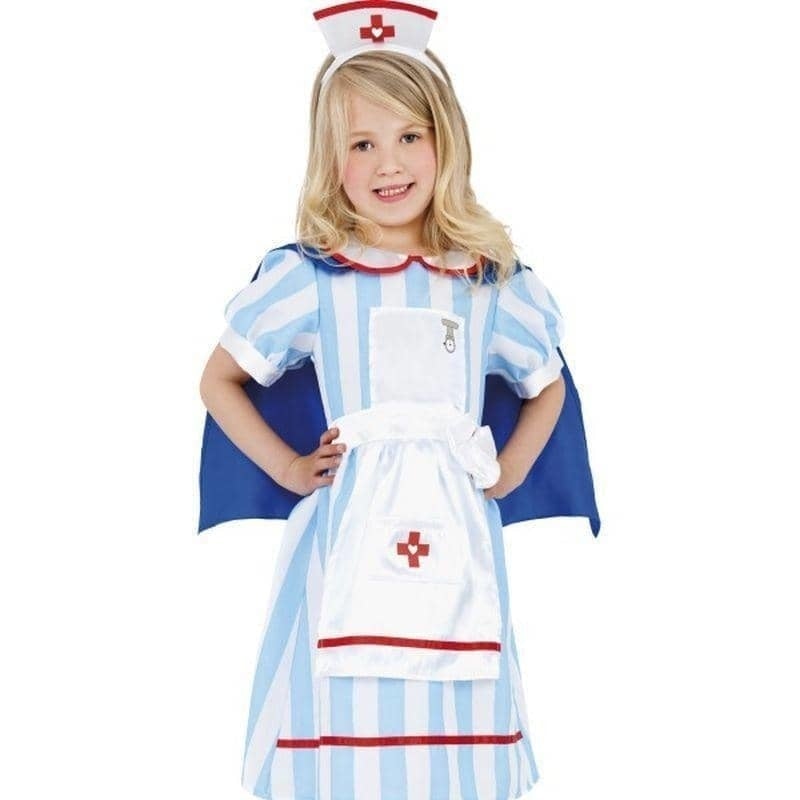 Costumes Australia Vintage Nurse Costume Kids Blue White_1