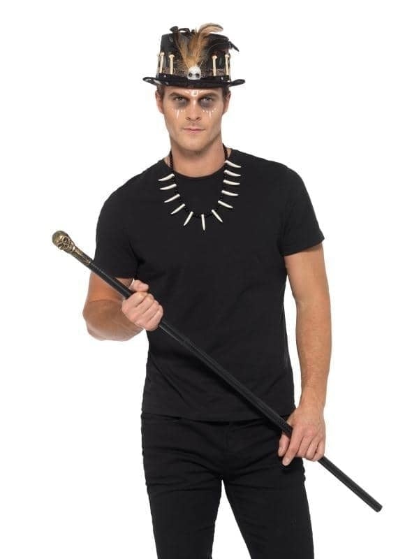 Costumes Australia Voodoo Kit With Feather Top Hat Adult Black_1