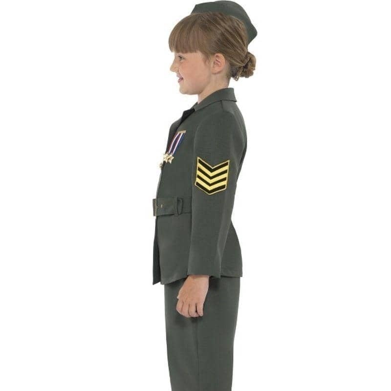 Costumes Australia WW2 Army Girl Costume Kids Khaki Green_3