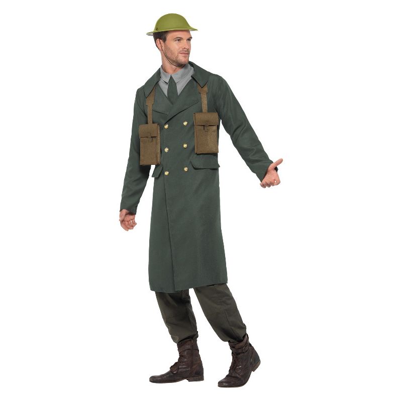 Costumes Australia WW2 British Office Costume with Trench Coat Gree Adult_3