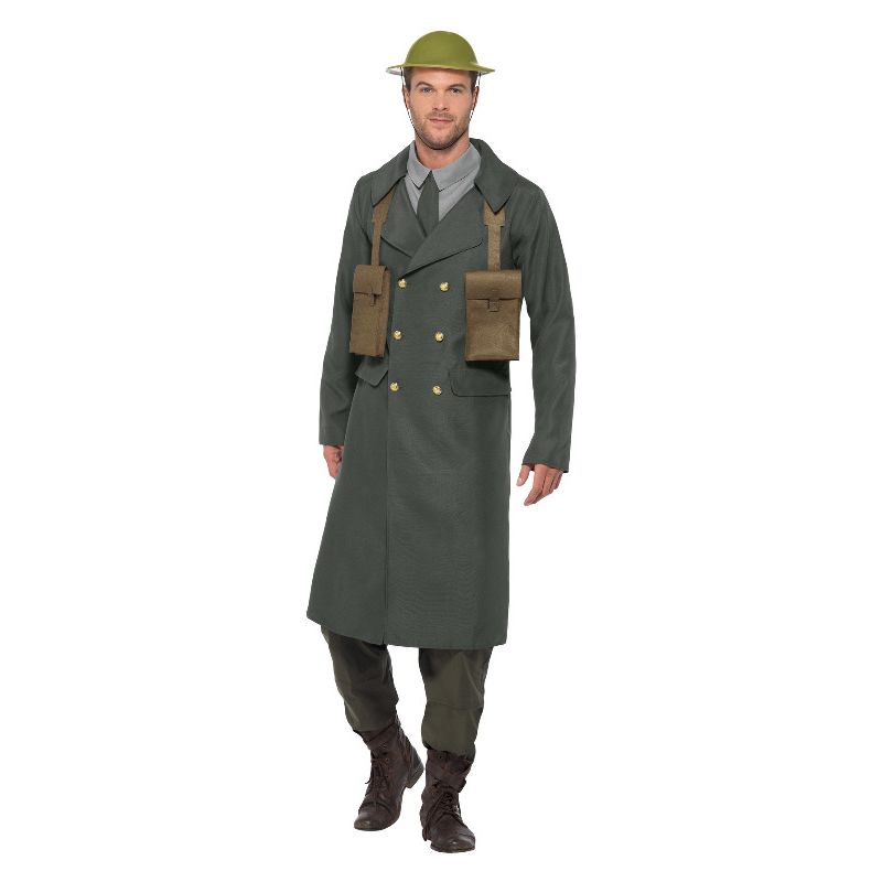 Costumes Australia WW2 British Office Costume with Trench Coat Gree Adult_1