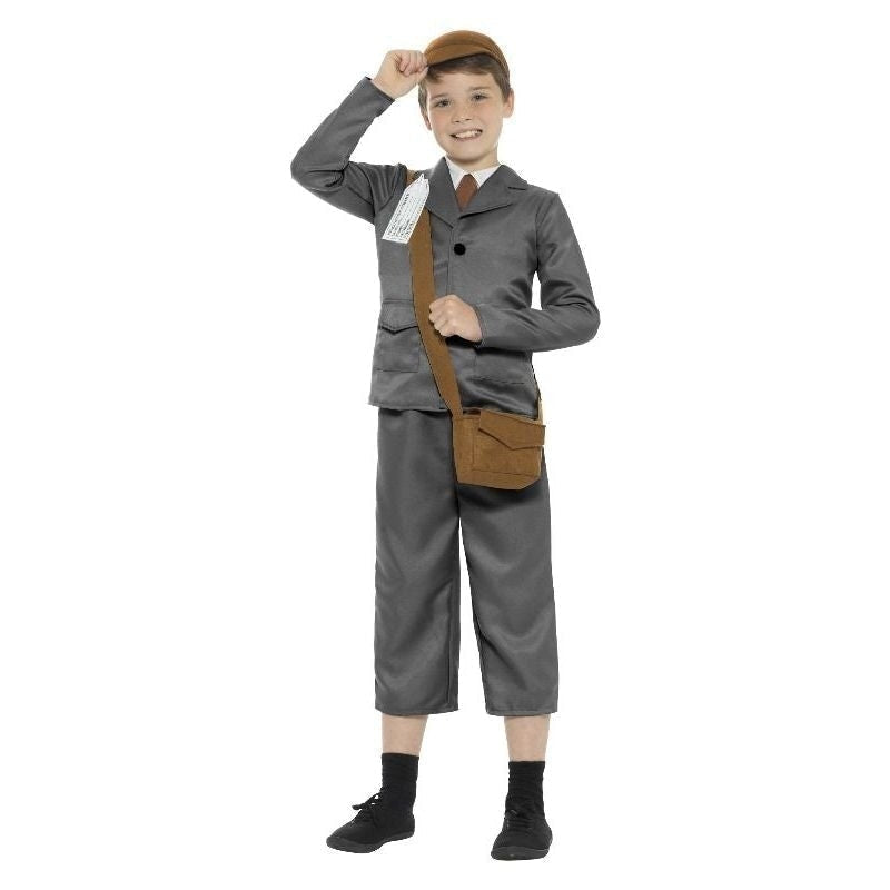 Costumes Australia WW2 Evacuee Boy Costume Kids Grey_2