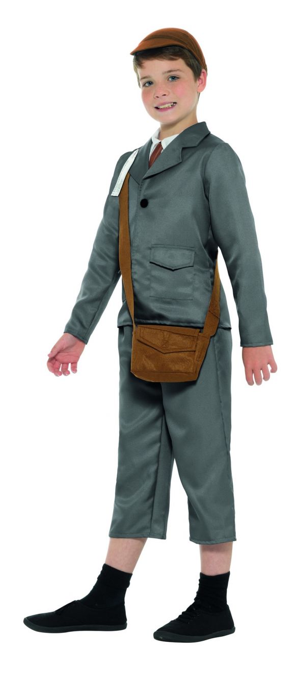 Costumes Australia WW2 Evacuee Boy Costume Kids Grey_4