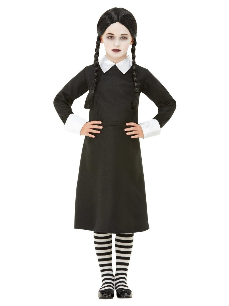 Costumes Australia Wednesday Addams Gothic School Girl Costume Child Black Dress Wig_2