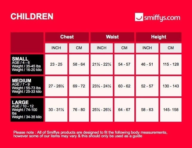 Costumes Australia Size Chart Werewolf Costume Child Red