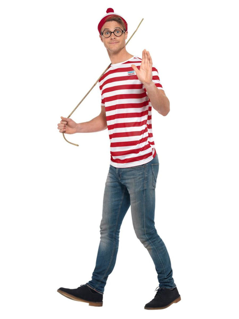 Costumes Australia Wheres Wally Kit Adult Red White T-Shirt Hat Glasses_3