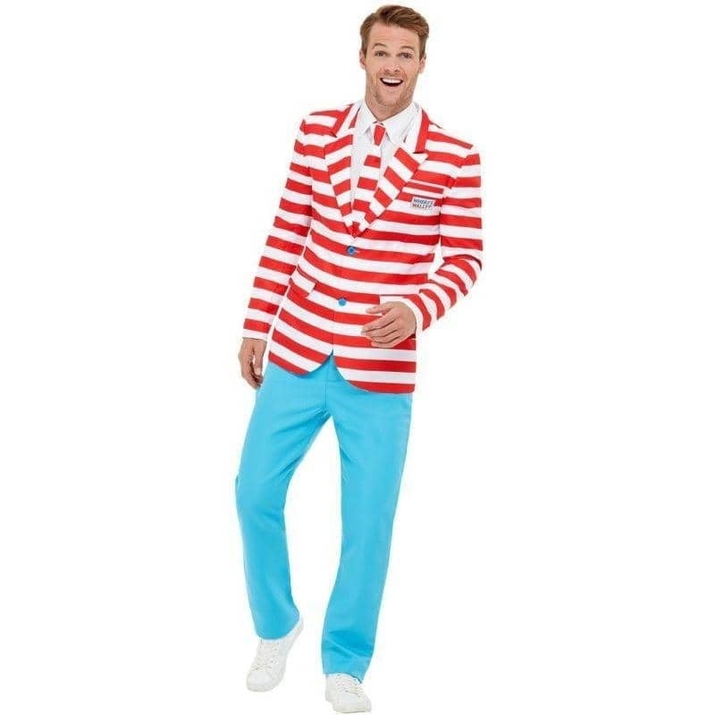 Costumes Australia Wheres Wally? Suit Adult Red White_1