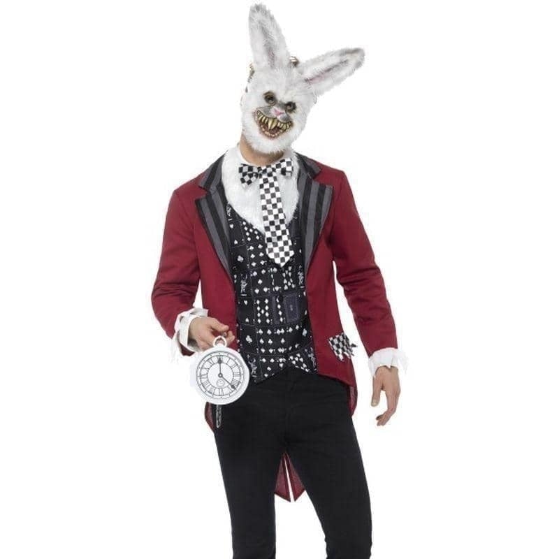 Costumes Australia White Rabbit Deluxe Adult Costume Red Jacket Mask_1