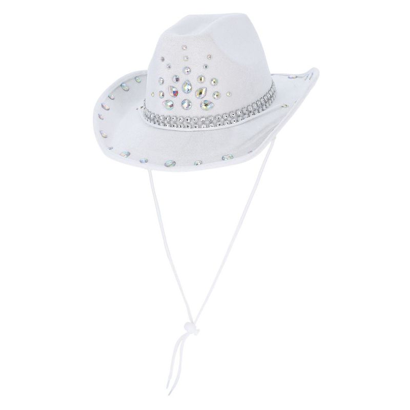 Costumes Australia White Rhinestone Cowboy Hat Adult_1