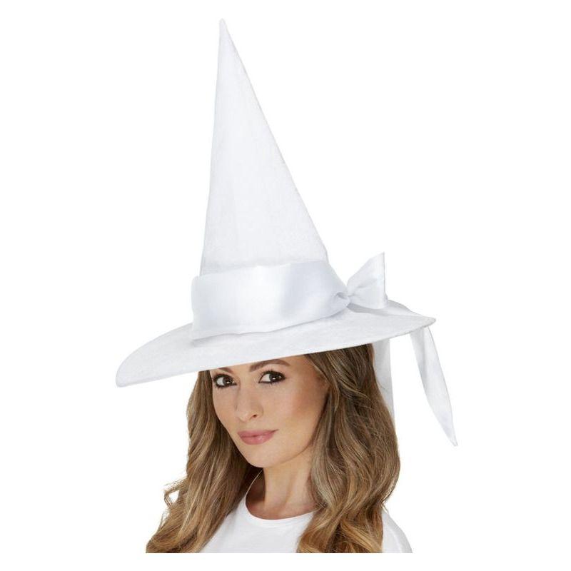 Costumes Australia White Witch Hat Adult Deluxe With Bow_1