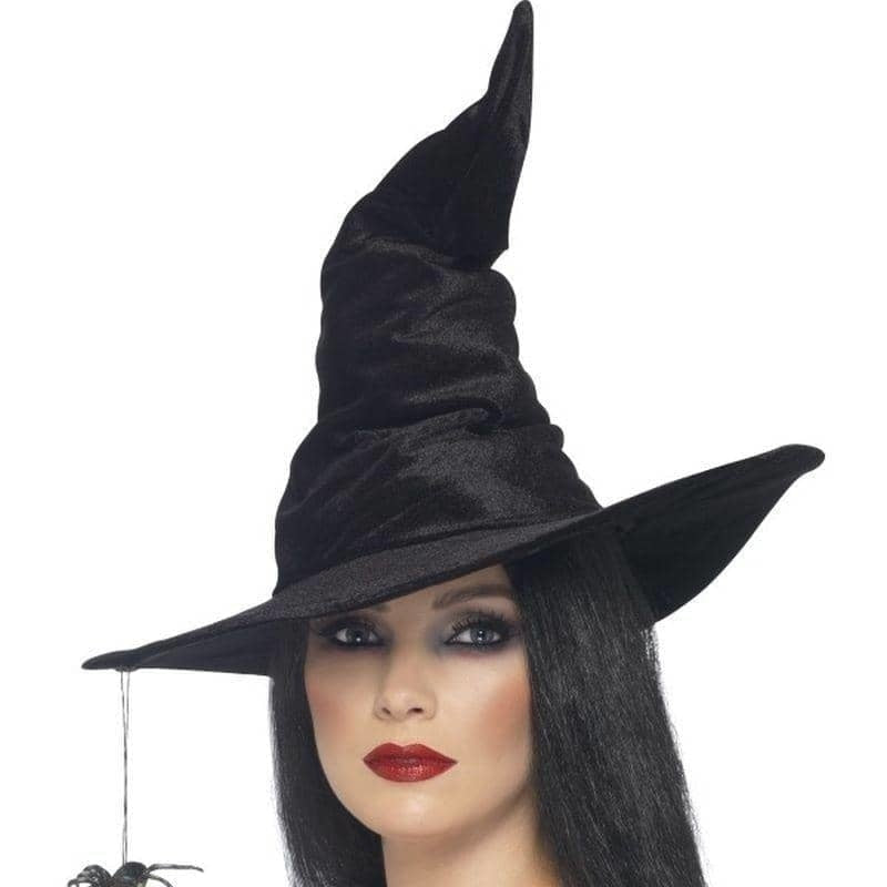 Costumes Australia Size Chart Witch Hat Adult Black Velour With Hanging Spider