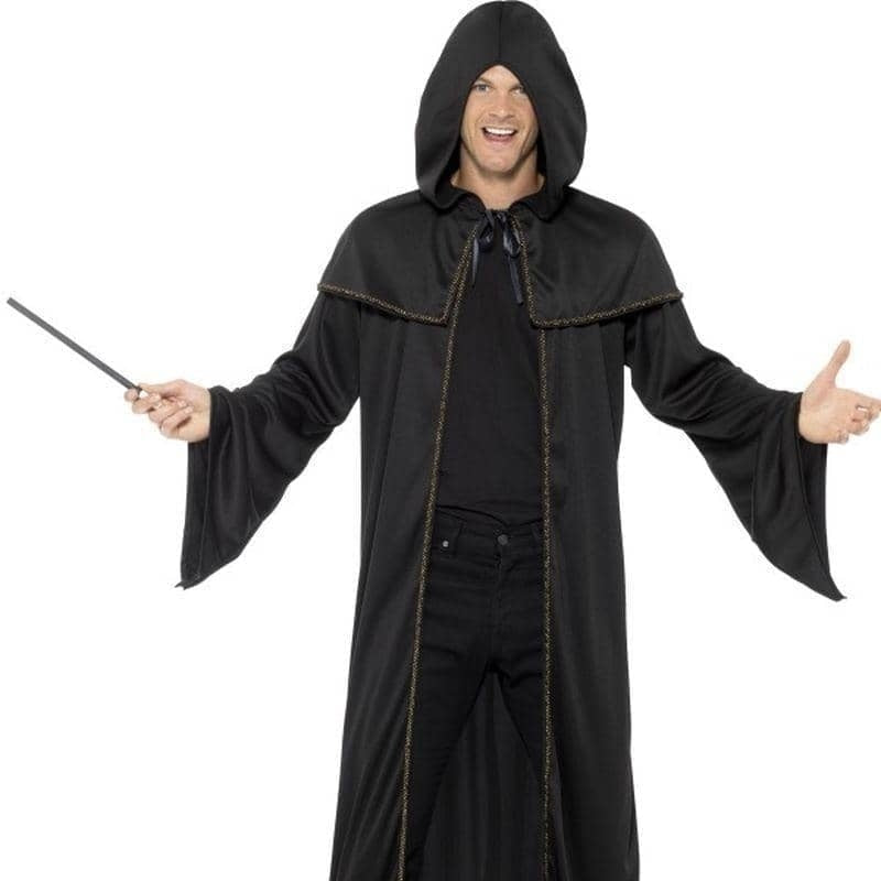 Costumes Australia Wizard Cloak Adult Black_1