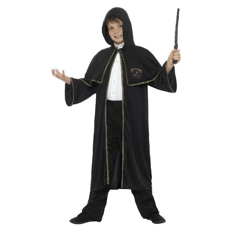 Costumes Australia Wizard Cloak Kids Black with Gold_2