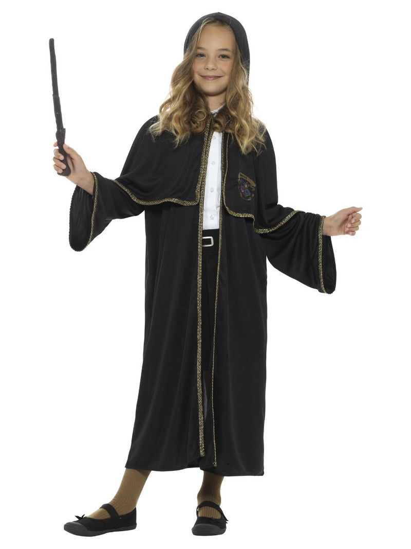 Costumes Australia Wizard Cloak Kids Black with Gold_6