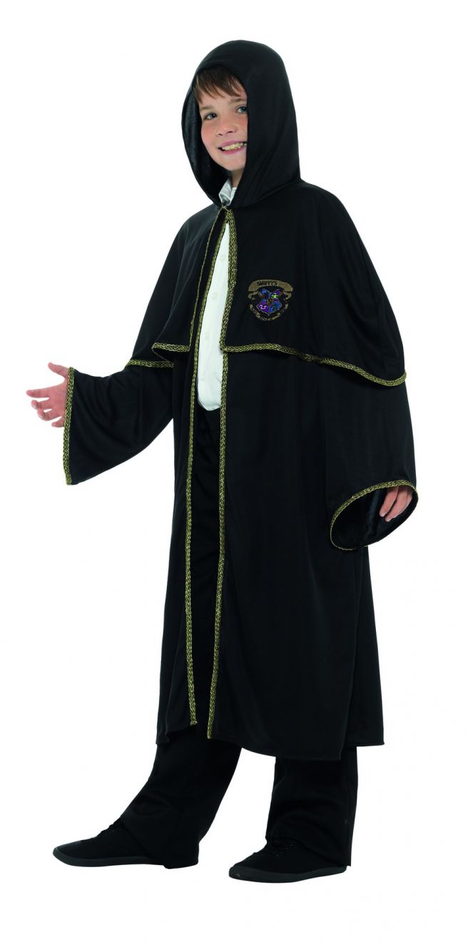 Costumes Australia Wizard Cloak Kids Black with Gold_7