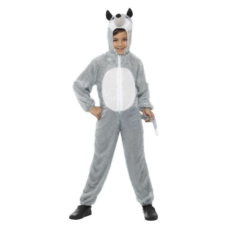 Costumes Australia Wolf Costume Kids Jumpsuit Grey White_2