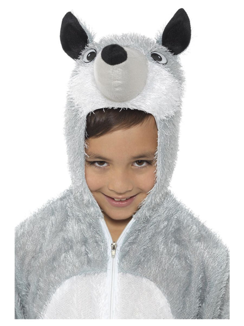 Costumes Australia Wolf Costume Kids Jumpsuit Grey White_3