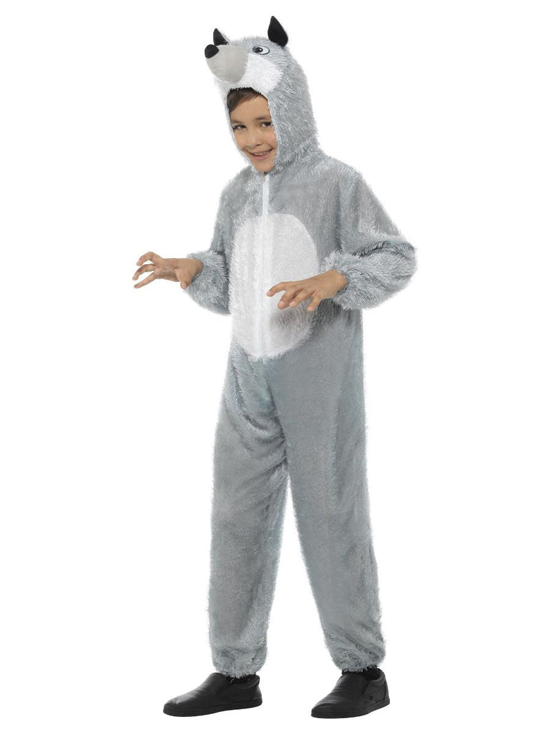 Costumes Australia Wolf Costume Kids Jumpsuit Grey White_4