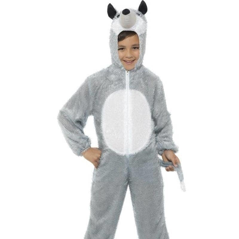 Costumes Australia Wolf Costume Kids Jumpsuit Grey White_1