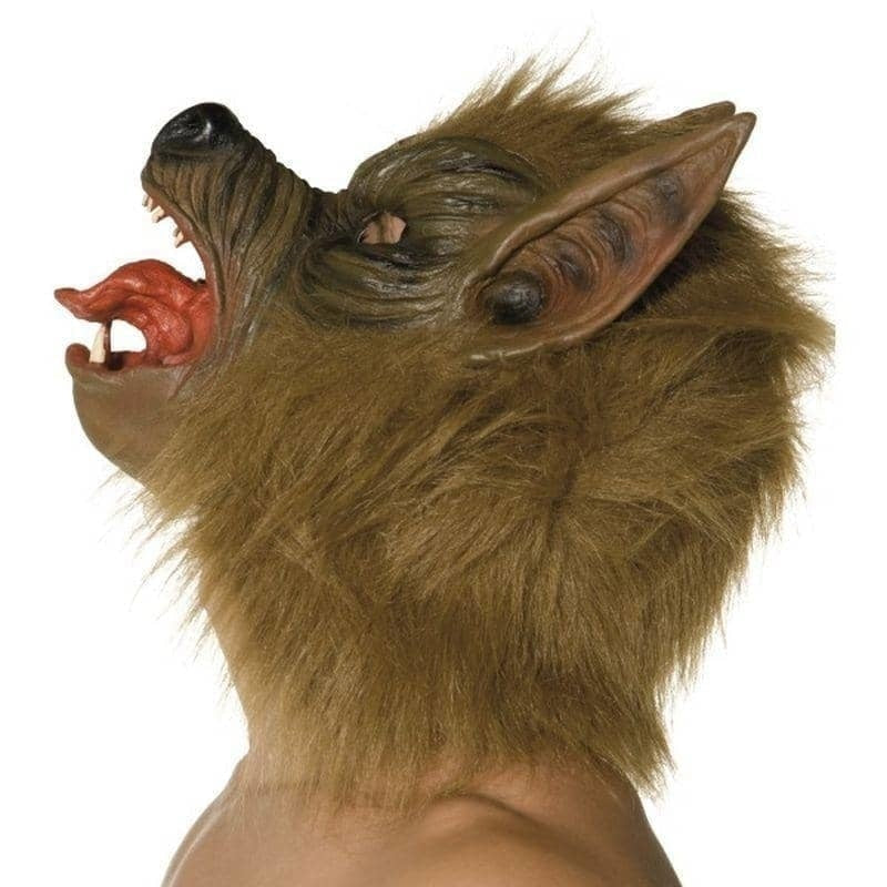 Costumes Australia Wolf Mask Adult Brown_2