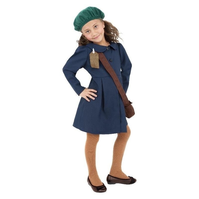 Costumes Australia World War II Evacuee Girl Costume Kids Blue Dress Hat Bag Nametag_2