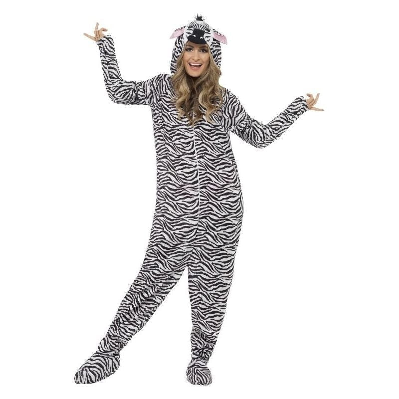 Costumes Australia Zebra Costume Adult Black White Jumpsuit_2