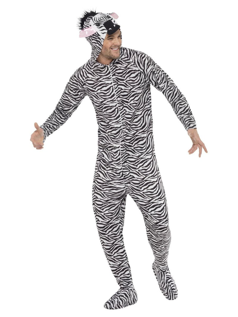 Costumes Australia Zebra Costume Adult Black White Jumpsuit_5