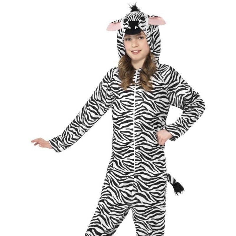 Costumes Australia Zebra Costume Kids Black White Onesie_1