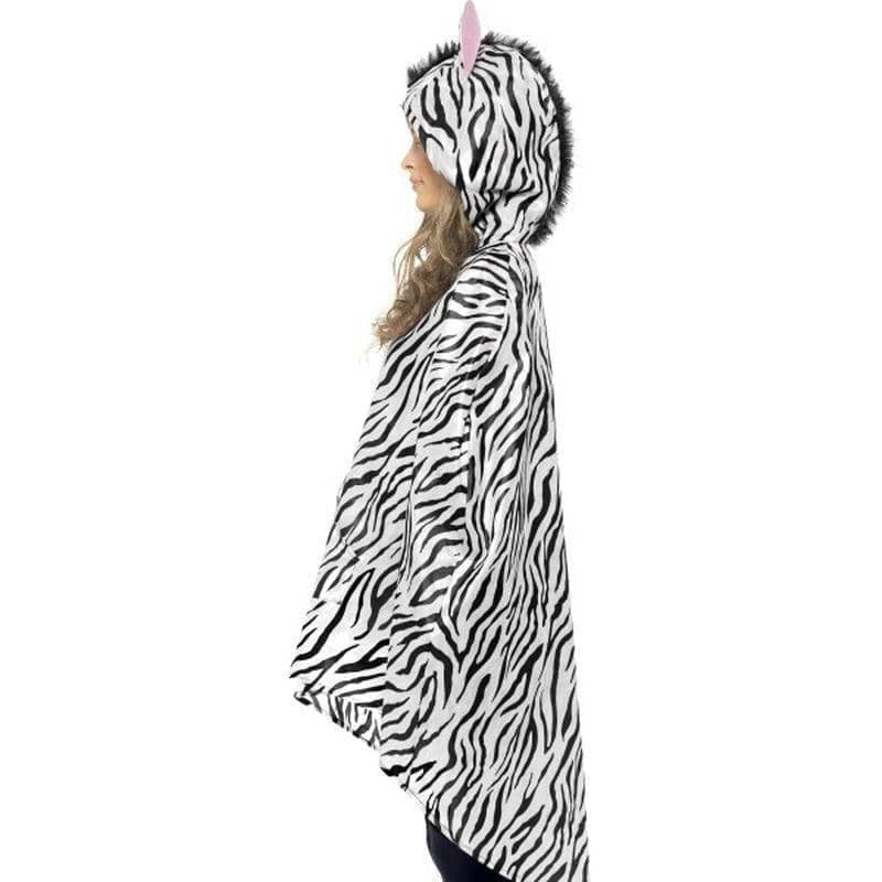 Costumes Australia Zebra Party Festival Poncho Adult White Black Drawstring Bag_4