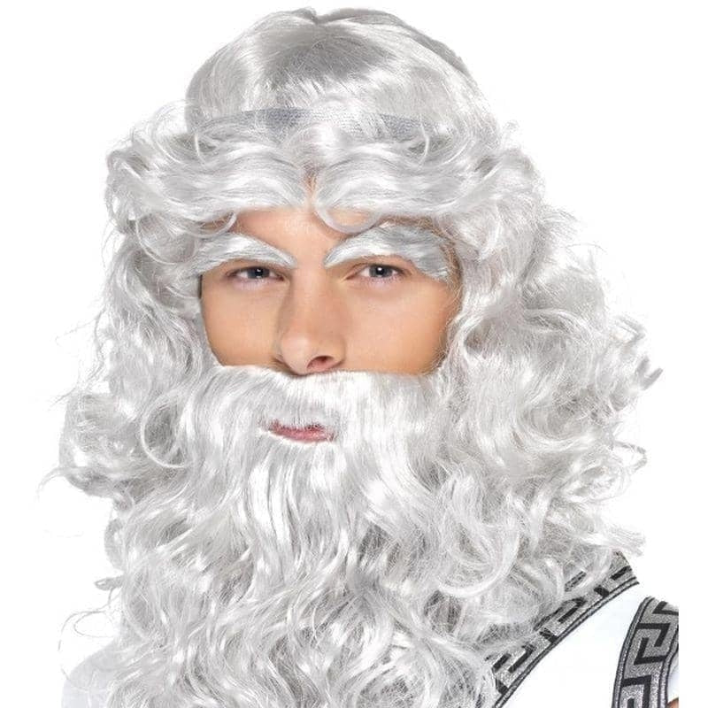 Costumes Australia Zeus Wig With Beard Mens Grey_1