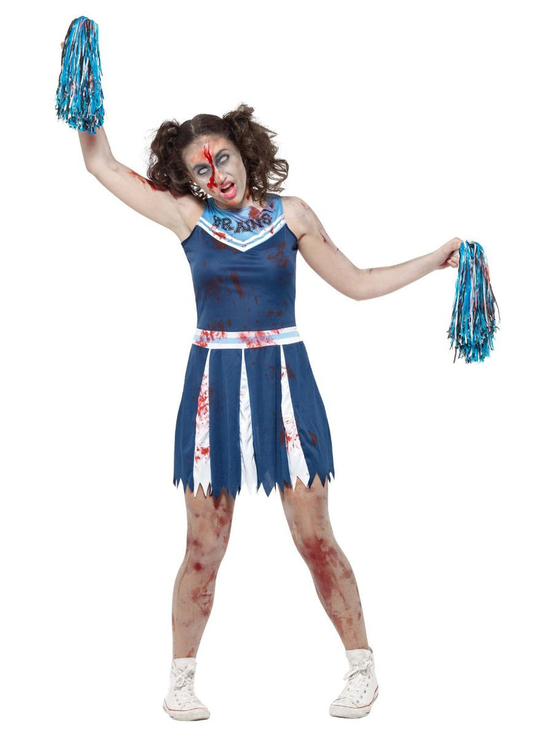 Costumes Australia Zombie Cheerleader Costume Teen Blue_5