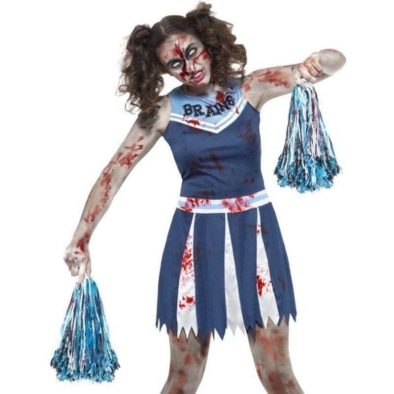 Costumes Australia Zombie Cheerleader Costume Teen Blue_1