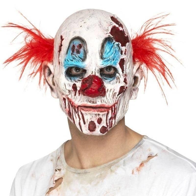 Costumes Australia Zombie Clown Mask Foam Latex Adult White Red_1